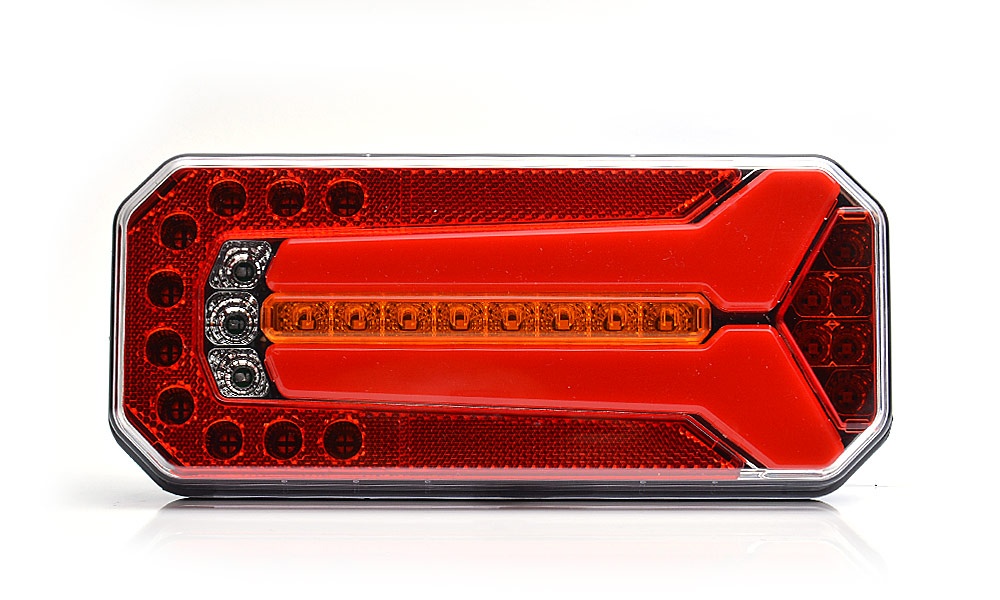 Biqing Feux Arrières LED 24V 56 LED - Feu Remorque Rouge Jaune Blanc Avec Clignotant Dynamique, Lot De 2